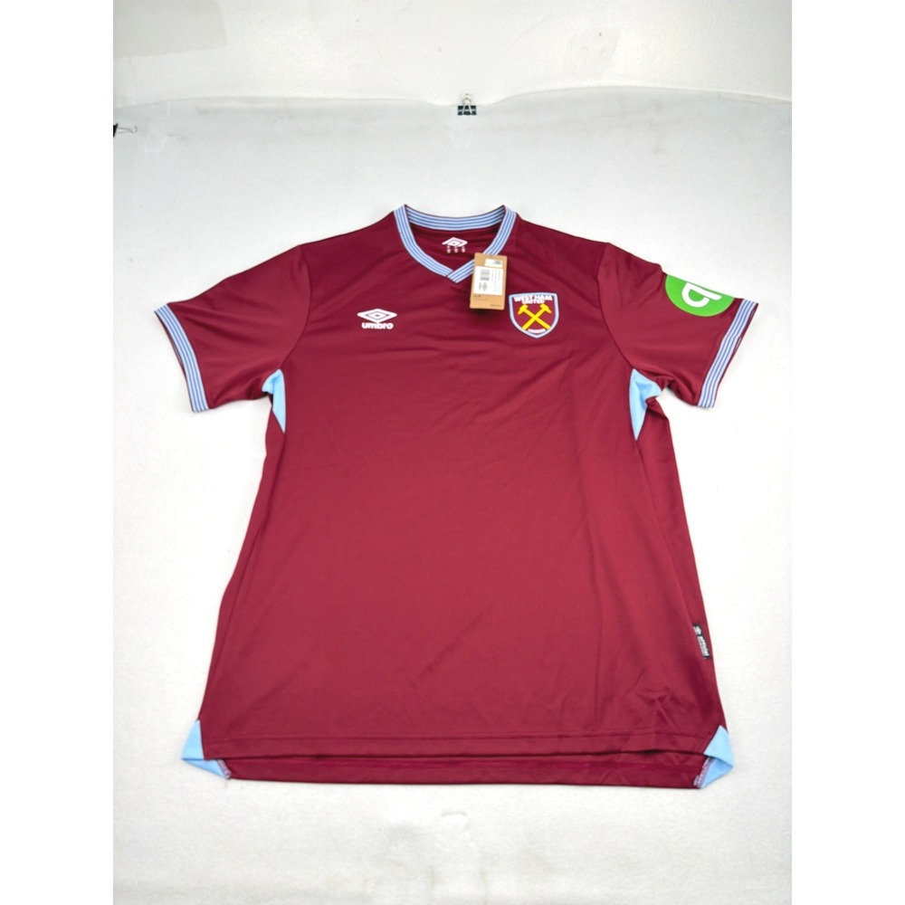 Umbro West Ham United Home Jersey Mens XL Claret Blue Short Sleeve TM12490SLV